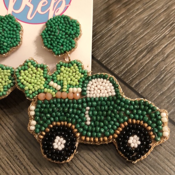OBX Prep Shamrock Green Truck Earrings St. Patrick’s Day - Picture 2 of 12